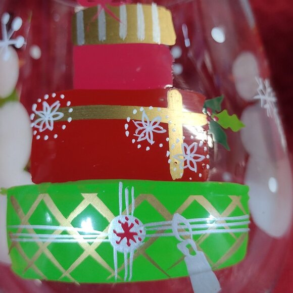 Hand Painted Glass Snowmen Wine Glass - Picture 6 of 9